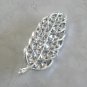 Fancy Silver Leaf Brooch Pin By Designer AJC American Jewelry Chain Co. Vintage