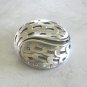 Round Silver Open Design Brooch Pin By Designer JJ Jonette Jewelry Co. Vintage 1980s