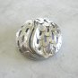 Round Silver Open Design Brooch Pin By Designer JJ Jonette Jewelry Co. Vintage 1980s