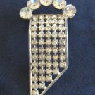 Large Flashy Sparkly Art Deco Rhinestone Brooch Pin Vintage Jewelry 1940s