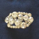 Old Time Sparkly Rhinestone Brooch Pin By Designer AJC Retro Vintage Jewelry 1940s