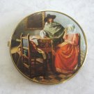 Large Quaker Era Lady Man Double Mirror Compact Western Germany Vintage 1950s