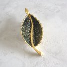 Black Green & Gold Leaf Brooch Pin By Designer Mamselle Vintage Jewelry 1960s Black Green & Gold Leaf Brooch Pin By Designer Mamselle Vintage Jewelry 1960s