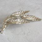 Silver Triple Leaf Diamond Cut Brooch Pin By Designer BSK Vintage Jewelry 1970s Silver Triple Leaf Diamond Cut Brooch Pin By Designer BSK Vintage Jewelry 1970s