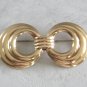 Large Old Time Triple Circle Ring Gold Brooch Pin By Designer Taylord 12K Vintage Jewelry 1960s