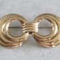 Large Old Time Triple Circle Ring Gold Brooch Pin By Designer Taylord 12K Vintage Jewelry 1960s