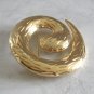 Large Flashy Gold Snake Brooch Pin Vintage Jewelry 1980s