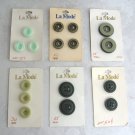 6 Packages of Black Beige Various Green Buttons By La Mode Vintage 1960s Sewing Supplies 6 Packages of Black Beige Various Green Buttons By La Mode Vintage 1960s Sewing Supplies