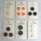 6 Pkg Orange White Black Brown Various Buttons By La Mode Vintage 1960s Sewing Supplies 6 Pkg Orange White Black Brown Various Buttons By La Mode Vintage 1960s Sewing Supplies
