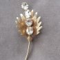 Large Sparkly Chunky Stone Rhinestone Flower Brooch Pin Vintage Jewelry 1960s