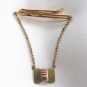 Unique Gold Chain Tie Clip Signed By Designer Kreisllf Pat No. Vintage Jewelry Old Retro 1940s