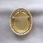 Large Cross Stitched Flower Cameo Brooch Pin Pendant Vintage Jewelry 1950s