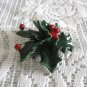 Handcrafted Large Ceramic Christmas Mistletoe Brooch Pin Holiday Jewelry Vintage 1970s