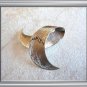 Brushed Silver Brooch Pin By Designer Trifari Abstract Vintage Jewelry 1980s