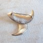 Brushed Silver Brooch Pin By Designer Trifari Abstract Vintage Jewelry 1980s
