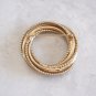 Intertwined Textured Gold Circle Brooch Pin Vintage Jewelry 1960s Quality Made