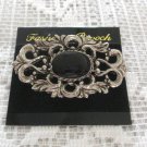 Black Cabochon Silver Brooch Pin Fashion Jewelry Black Cabochon Silver Brooch Pin Fashion Jewelry