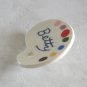 Handcrafted Betty Painters Palette Ceramic Brooch Pin Vintage Jewelry 1980s