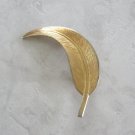 Gold Leaf Brooch Pin Retro Vintage Jewelry 1960s