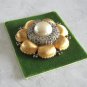 Large Ornate Sparkly Shiny Rhinestone Pearl Brooch Pin Vintage Jewelry 1960s Quality Made