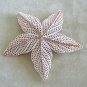 Large White Enamel 5 Leaf Flower Brooch Pin Vintage Jewelry 1970s