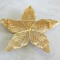Large White Enamel 5 Leaf Flower Brooch Pin Vintage Jewelry 1970s