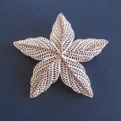 Large White Enamel 5 Leaf Flower Brooch Pin Vintage Jewelry 1970s Large White Enamel 5 Leaf Flower Brooch Pin Vintage Jewelry 1970s