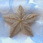 Large White Enamel 5 Leaf Flower Brooch Pin Vintage Jewelry 1970s