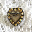 Old Aurora Borealis Stone Brooch Pin Washington DC Retro Vintage Jewelry 1940s Old Aurora Borealis Stone Brooch Pin Washington DC Retro Vintage Jewelry 1940s