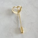 Opened Gold Heart Stick Pin Vintage Jewelry 1980s Opened Gold Heart Stick Pin Vintage Jewelry 1980s