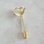 Opened Gold Heart Stick Pin Vintage Jewelry 1980s