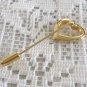 Opened Gold Heart Stick Pin Vintage Jewelry 1980s