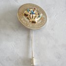 To The Dearest Mother Multi Colored Stones Stick Pin Flower Basket Vintage Jewelry 1950s To The Dearest Mother Multi Colored Stones Stick Pin Flower Basket Vintage Jewelry 1950s
