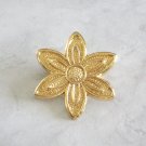 Gold Flower Metal Brooch Pin By Designer AAI Vintage Jewelry 1970s Gold Flower Metal Brooch Pin By Designer AAI Vintage Jewelry 1970s