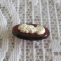Old Amber & White Lady Cameo Brooch Pin Vintage Jewelry 1950s