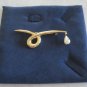 Gold Dangle Pearl Brooch Pin Vintage Retro Jewelry 1970s