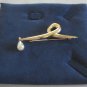 Gold Dangle Pearl Brooch Pin Vintage Retro Jewelry 1970s