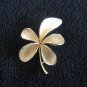 Fancy Gold Textured Flower Brooch Pin Vintage Jewelry 1960s