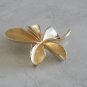 Fancy Gold Textured Flower Brooch Pin Vintage Jewelry 1960s