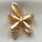Fancy Gold Textured Flower Brooch Pin Vintage Jewelry 1960s
