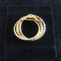 Sparkly Gold Circle Rhinestone Brooch Pin Vintage Jewelry 1960s