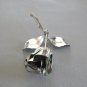 Long Stem Open Rose Silver Flower Brooch Pin Vintage Jewelry 1970s