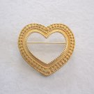Large Gold Textured Heart Brooch Pin Designer Vintage Jewelry 1970s Large Gold Textured Heart Brooch Pin Designer Vintage Jewelry 1970s