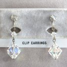 Sparkly Crystal Aurora Borealis Beaded Dangle Clip On Earrings Retro Vintage Jewelry 1950s Sparkly Crystal Aurora Borealis Beaded Dangle Clip On Earrings Retro Vintage Jewelry 1950s