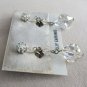 Sparkly Crystal Aurora Borealis Beaded Dangle Clip On Earrings Retro Vintage Jewelry 1950s