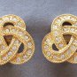 Large Glitzy Flashy Rhinestone Clip On Earrings By Designer Avon Vintage Jewelry 1970s