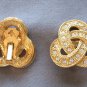 Large Glitzy Flashy Rhinestone Clip On Earrings By Designer Avon Vintage Jewelry 1970s