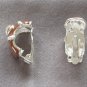 Brown Enamel Large Rhinestone Half Hoop Clip On Earrings Vintage Jewelry 1980s