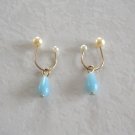Small Blue Beaded Dangle Earrings Unique Style Retro Vintage Jewelry 1960s Small Blue Beaded Dangle Earrings Unique Style Retro Vintage Jewelry 1960s