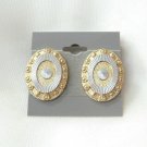 Gold & Silver Retro Clip On Earrings Made In Germany Vintage Jewelry 1950s
